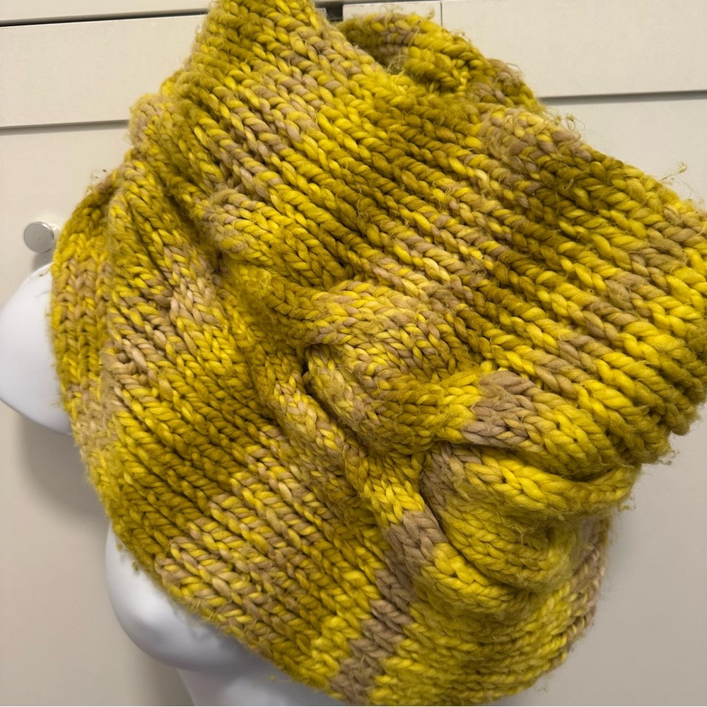 Echo Mustard Yellow Chunky Knit Infinity Scarf